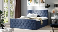 Veneti Boxspringová jednolůžková postel 120x200 SENCE 2 - modrá + topper ZDARMA