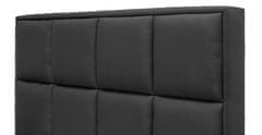 Veneti Čalouněná postel Esteban s vysokým čelem a úložným prostorem černá eko kůže 180 x 200
