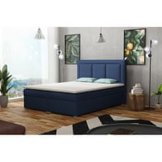 Veneti Manželská kontinentální postel 140x200 GOSTORF 1 - tmavá modrá + topper ZDARMA