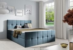 Veneti Manželská postel CHLOE - 180x200, modrá 2 + topper ZDARMA