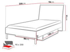 Veneti Dětská postel s roštem 90x200 GORT 2 - bílá / lesklá šedá