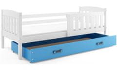 Veneti Dětská postel s úložným prostorem bez matrace 90x200 BRIGID - bílá / modrá
