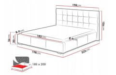 Veneti Postel s roštem a matrací 180x200 IRVINE 2 - hnědá ekokůže