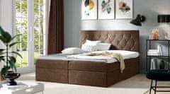 Veneti Postel boxspring TIBOR - 140x200, hnědá + topper ZDARMA