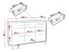 Veneti Kombinovaná komoda BIBLIS - ořech