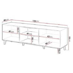 Veneti TV stolek 150 cm CRATO - bílý