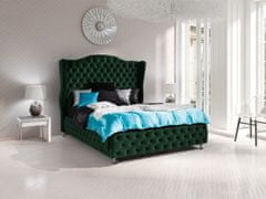 Veneti Čalouněná manželská postel 160x200 PLON - zelená