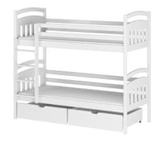 Veneti Dětská patrová postel s úložným prostorem LUCIE - 80x180, bílá