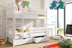 Veneti Dětská patrová postel s úložným prostorem LUCIE - 80x180, bílá