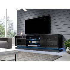 Veneti TV stolek s LED osvětlením ANDRE - lesklý černý