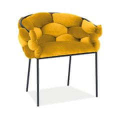 Veneti Stylová jídelní židle NADKA - černá / žlutá
