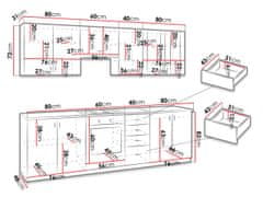 Veneti Kuchyně 260/260 cm ROU - dub sonoma / nubian + dřez ZDARMA