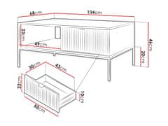 Veneti Konferenční stolek s úložným prostorem UMAG - šedý
