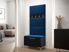 Veneti Nábytek do předsíně s čalouněnými panely ANDORA 3 - černý / modrý