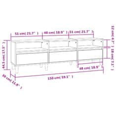 Vidaxl TV skříňka kouřový dub 150 x 30 x 44,5 cm kompozitní dřevo