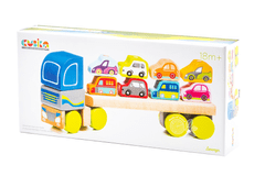 Lean-toys Dřevěný Tahač Tir Laweta S Autíčky Sorter Lm-12 13418