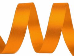 Kraftika 20m oranžová atlasová stuha oboulící šíře 15 mm