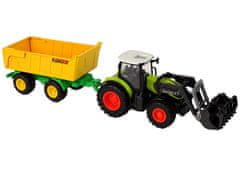 Lean-toys Zestaw Traktor Maszyny Rolnicze Naczepa Światło Dźwięk 6 Elem