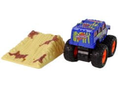 Lean-toys Auto Resorak S Výpletem Monster Truck Big Foot Gumové Pneumatiky Rampa