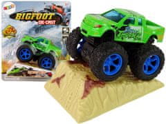 Lean-toys Auto Resorak S Výpletem Monster Truck Big Foot Gumové Pneumatiky Rampa