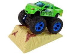 Lean-toys Auto Resorak S Výpletem Monster Truck Big Foot Gumové Pneumatiky Rampa