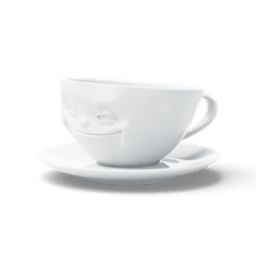 58products Šálek na kávu "Šklebící se" v bílé barvě, 200 ml