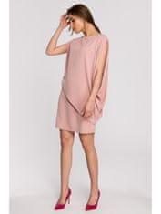Style Stylove Dámské mini šaty Ishilla S262 pudrová růžová S