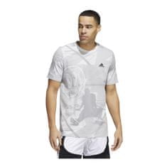 Adidas Tričko na trenínk bílé XXL Ignite Allover Print Graphic Tee