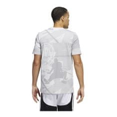 Adidas Tričko na trenínk bílé XXL Ignite Allover Print Graphic Tee