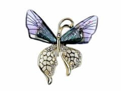 Kraftika 1ks fialová nejsvětlejší motýl brož s broušenými kamínky