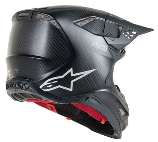 Alpinestars přilba SUPERTECH S-M10 SOLID, ALPINESTARS (černá matná karbon/bílá) 2023 (Velikost: 2XL) 8300119-1300