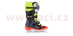 Alpinestars boty TECH 7 S, ALPINESTARS, dětské (šedá/červená fluo/žlutá fluo) 2024 (Velikost: 34) 2H706009