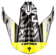 Cassida kšilt pro přilby Cross Cup Sonic, CASSIDA (bílá/žlutá fluo) PEAK WHITE/YELLOW FLUO SC-15 S