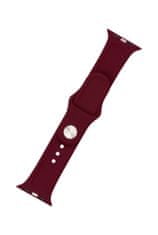 FIXED Set silikonových řemínků FIXED Silicone Strap pro Apple Watch 42/44/45/49mm, vínově červený