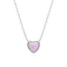 NUBIS Stříbrný náhrdelník srdce s opálem