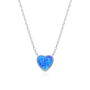 NUBIS Stříbrný náhrdelník srdce s opálem