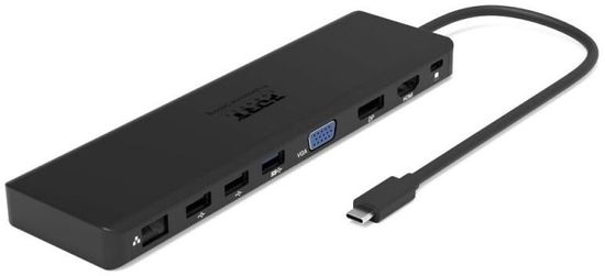 Port Connect Dokovací stanice 11v1, 1x4K, RJ45,HDMI,Display Port,VGA,USB-C 100W, 4xUSB-A,micro/SD