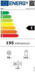 ECG chladnička ERB 21531 SE + prodloužená záruka na 5 let