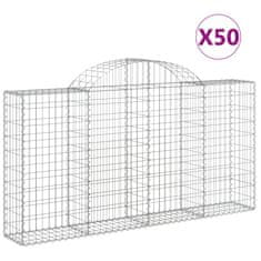 Vidaxl Klenuté gabionové koše 50ks 200x30x100/120cm pozinkované železo