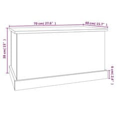 Petromila Úložný box bílý s vysokým leskem 70x40x38 cm kompozitní dřevo