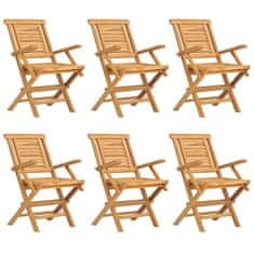 Vidaxl Skládací zahradní židle 6 ks 56x63x90 cm masivní teakové dřevo
