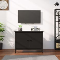 Greatstore TV skříňka s dvířky černá 60 x 35 x 45 cm kompozitní dřevo