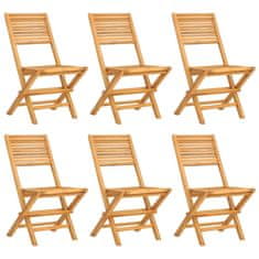 Vidaxl Skládací zahradní židle 6 ks 47x62x90 cm masivní teakové dřevo