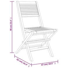 Vidaxl Skládací zahradní židle 2 ks 47x62x90 cm masivní teakové dřevo