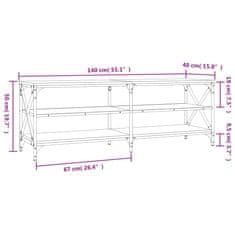 Vidaxl TV skříňka kouřový dub 140 x 40 x 50 cm kompozitní dřevo