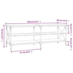 Vidaxl TV skříňka hnědý dub 140 x 40 x 50 cm kompozitní dřevo