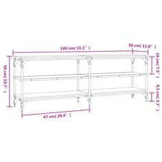 Vidaxl TV skříňka hnědý dub 140 x 30 x 50 cm kompozitní dřevo