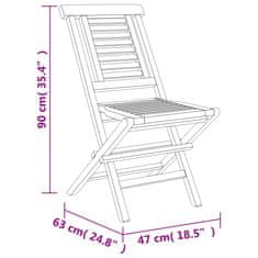 Vidaxl Skládací zahradní židle 4 ks 47x63x90 cm masivní teakové dřevo