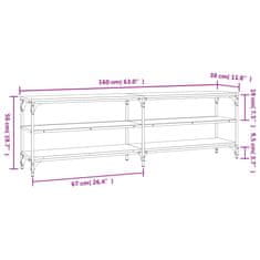 Vidaxl TV skříňka šedá sonoma 160 x 30 x 50 cm kompozitní dřevo