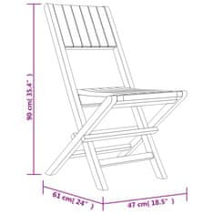 Vidaxl Skládací zahradní židle 2 ks 47x61x90 cm masivní teakové dřevo